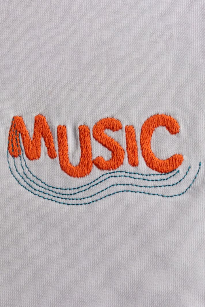 Turuncu Music Nakışlı Müzik T-Shirt
