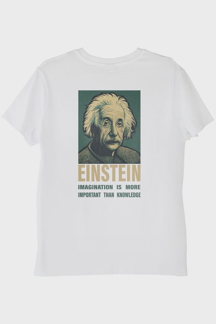 Einstein İmza Beyaz Tişört