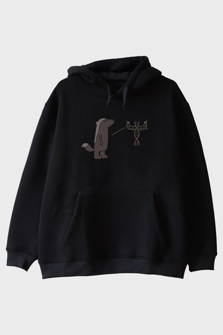 Bal Porsuğu DNA Siyah Hoodie