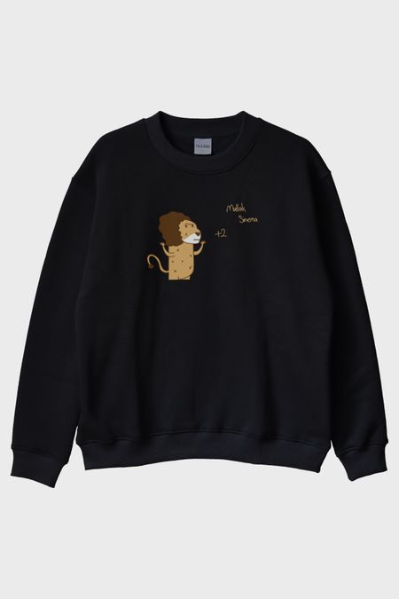 Mutlak Sinema Siyah Bisiklet Yaka Sweatshirt