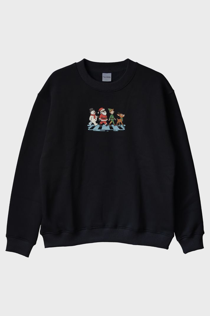 Yılbaşı Çetesi Siyah Bisiklet Yaka Sweatshirt