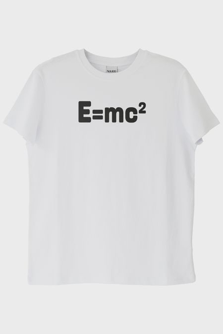 E=mc² Baskılı Bilimsel Tasarım Beyaz Tişört
