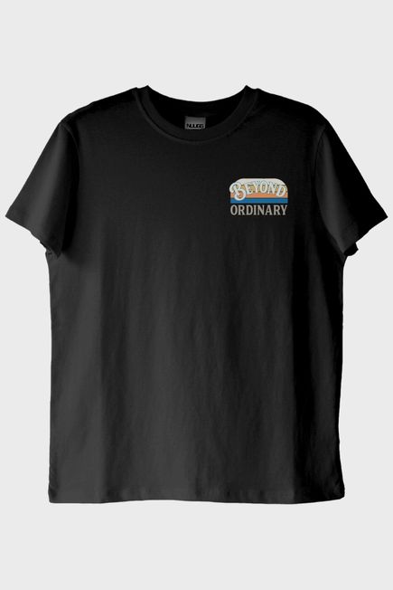 Beyond Ordinary Baskılı Siyah Tişört