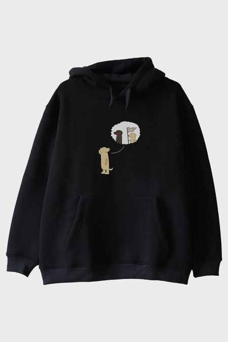 Geldim Gördüm Havladım Siyah Hoodie