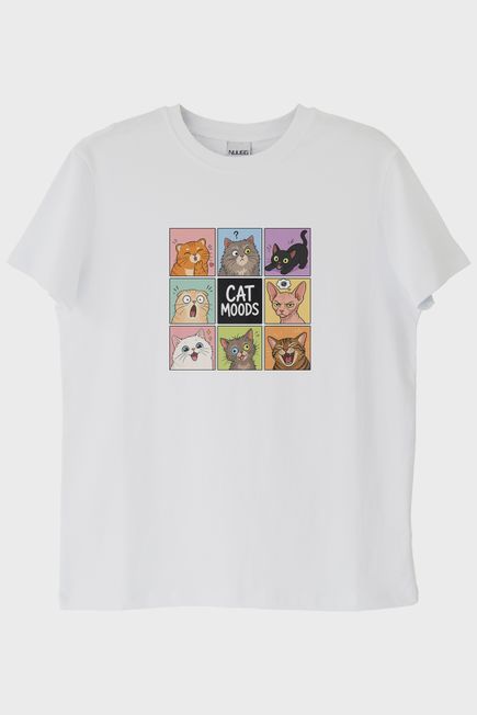 Cat Moods Beyaz Tişört