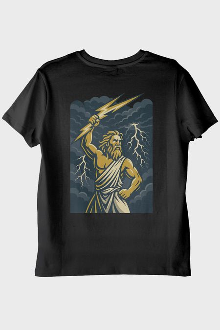 Zeus Yıldırım Gücü Siyah Tişört