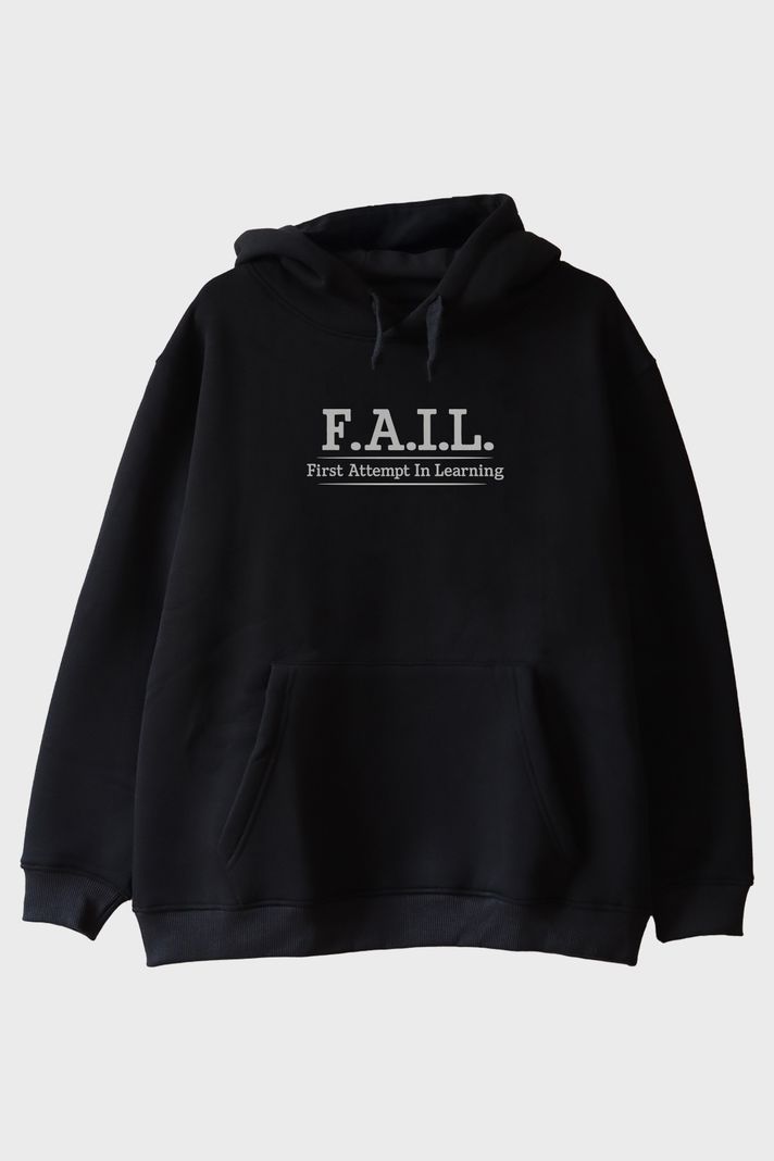 FAIL Motivasyon Siyah Hoodie