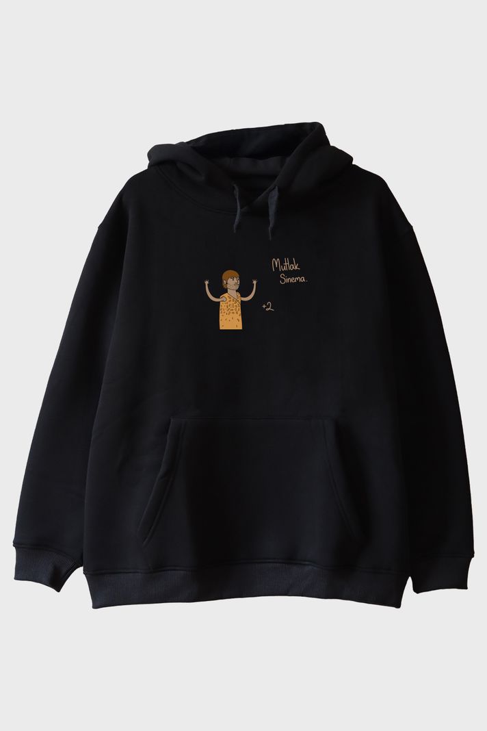 +2 Bilgelik Siyah Hoodie