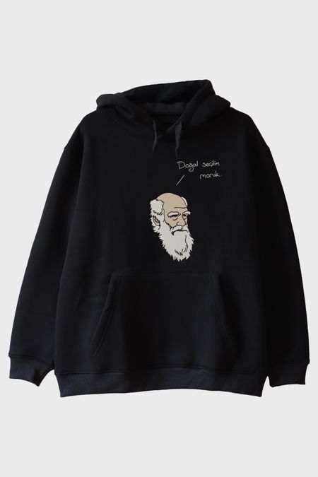 Doğal Seçilim Moruk Siyah Hoodie