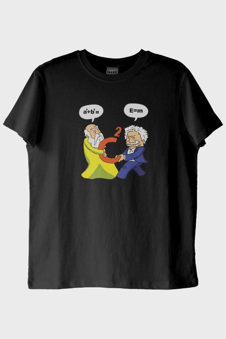 Einstein Pisagor Siyah Tişört
