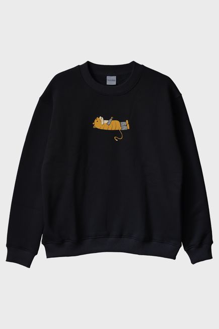 Sakat Kedo Siyah Bisiklet Yaka Sweatshirt