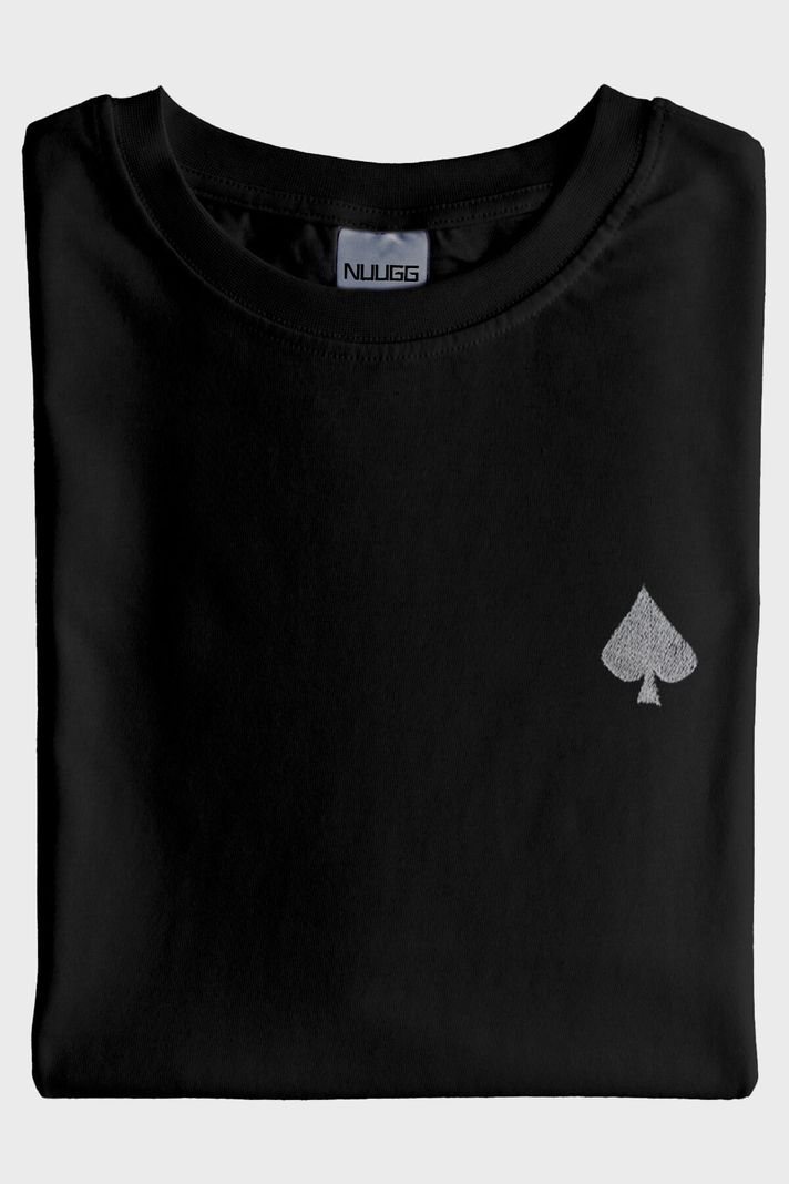 Maça Simgeli Siyah Tişört