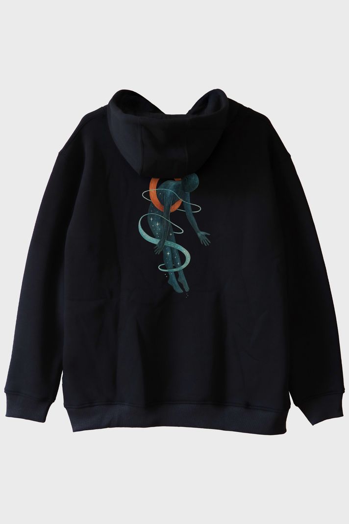 Kozmik Düşüş Siyah Hoodie