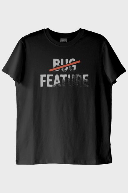 Bug Feature Siyah Tişört