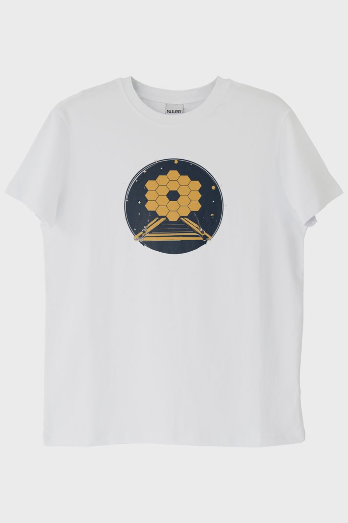 James Webb Teleskopu Tasarımlı Gökbilim Baskılı Beyaz Tişört