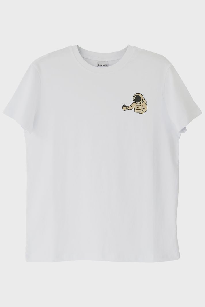 Uzay Kahvesi Beyaz Tişört