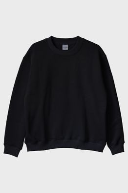 Siyah Basic Bisiklet Yaka Sweatshirt
