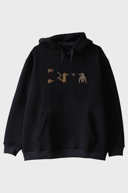 Ornitorenk Çatışması Siyah Hoodie