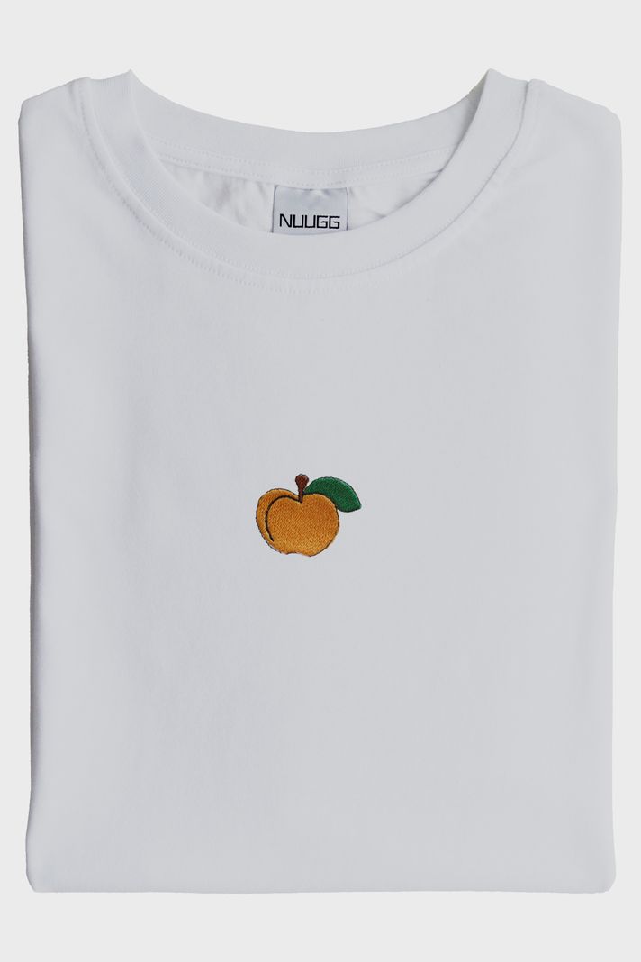 Sarı Elma Desenli Nakış Tişört