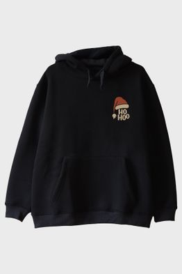 Ho Ho Şapka Siyah Hoodie