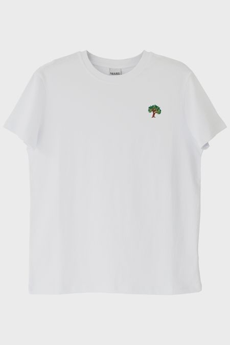 İtaylan Fıstık Çamı Nakışlı Beyaz Tişört
